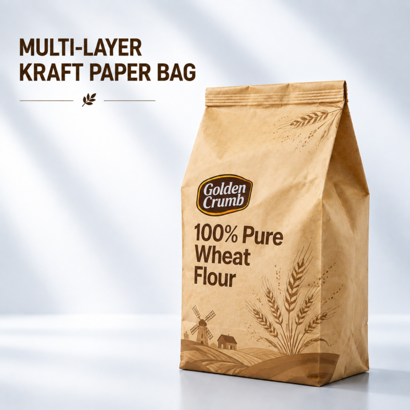 custom multi layer kraft paper food bags for food packaging