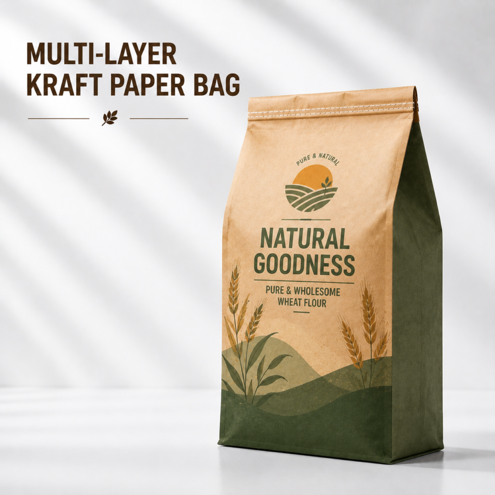 Custom Multi Layer Kraft Paper Food Bags-略缩图2 multi layer kraft paper food bags structure and kraft paper packaging details