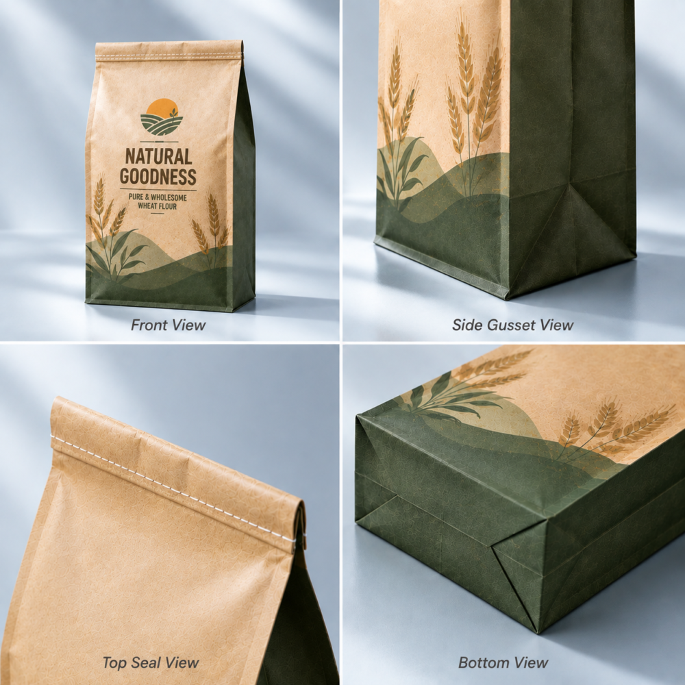 Custom Multi Layer Kraft Paper Food Bags-略缩图3 Custom Multi Layer Kraft Paper Food Bags | Sustainable Food Packaging Bags