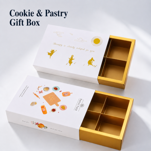 Custom Paper Gift Boxes-略缩图2 Printed Paper Gift Boxes with Insert Divider for Cookies and Pastries