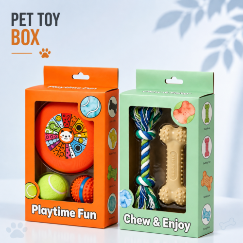 Custom Pet Toy Boxes-略缩图1 custom pet toy packaging boxes with window design for pet products