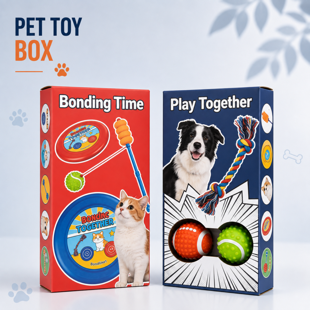 Custom Pet Toy Boxes-略缩图2 printed pet toy boxes with colorful custom packaging for pet supply brands