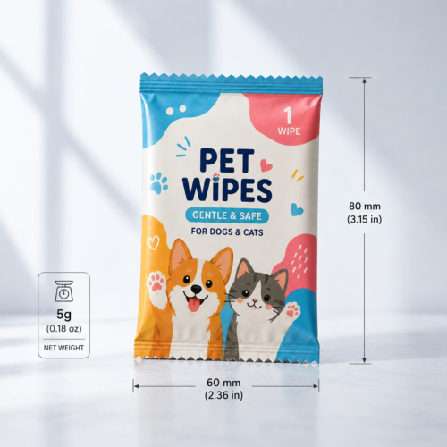 Custom pet wipes flip top pouches with custom size