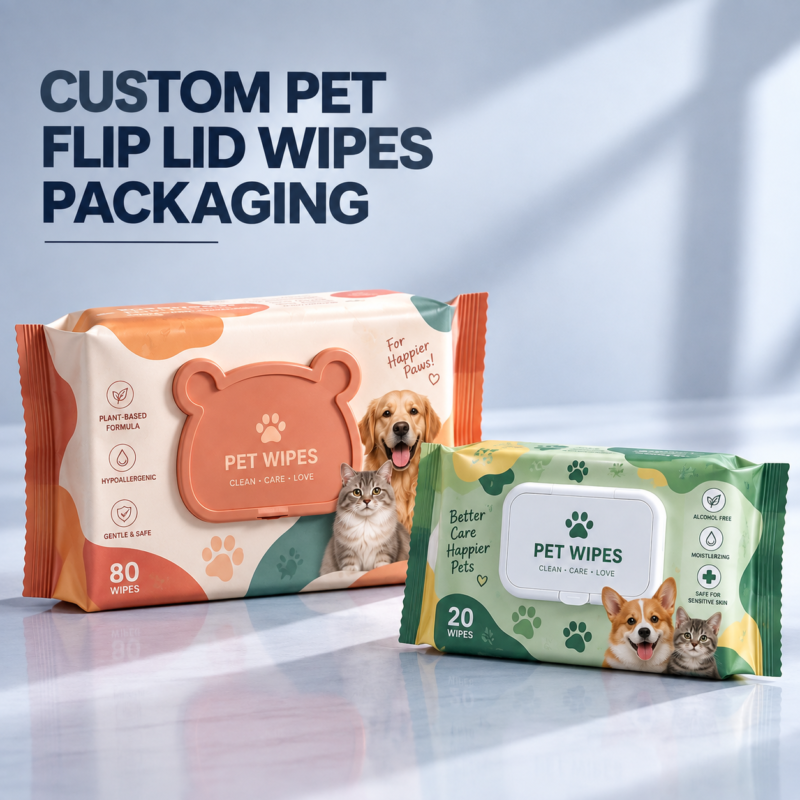 custom pet wipes flip top pouches