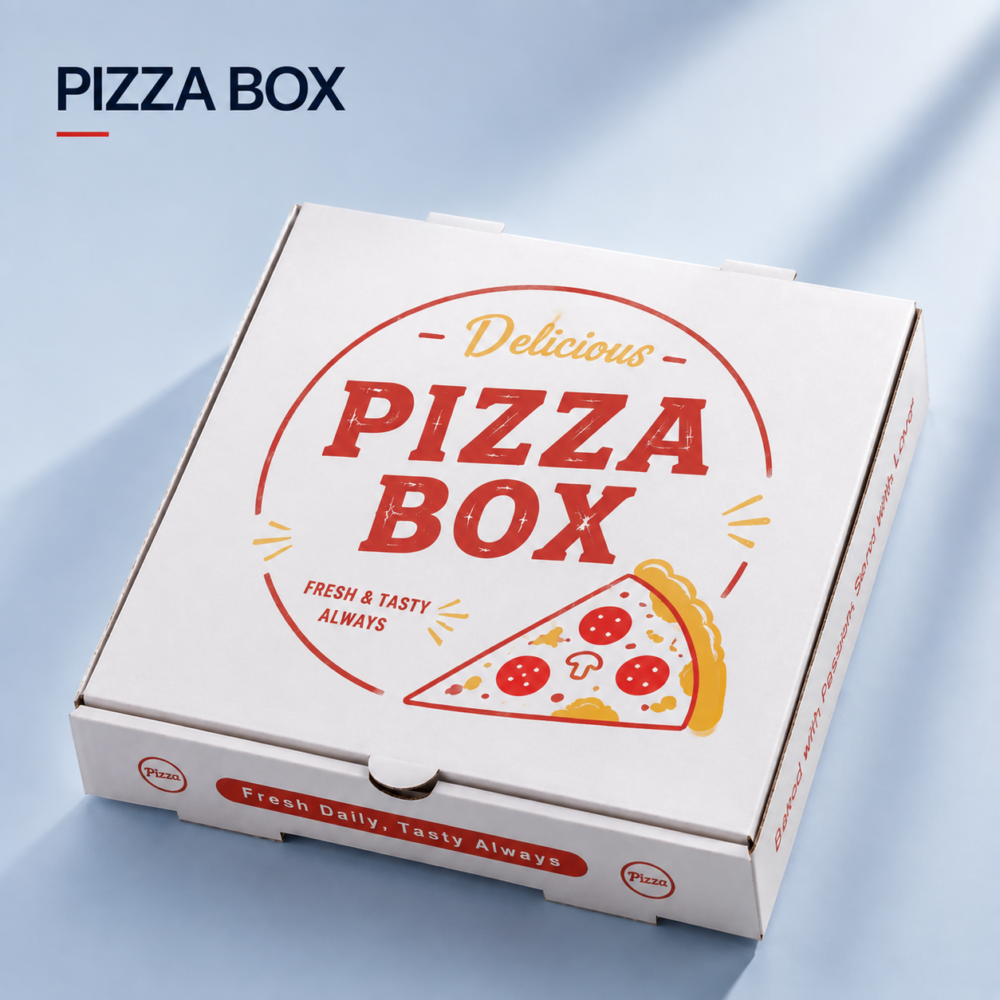 custom pizza packaging boxes with folding structure and wholesale food packaging design