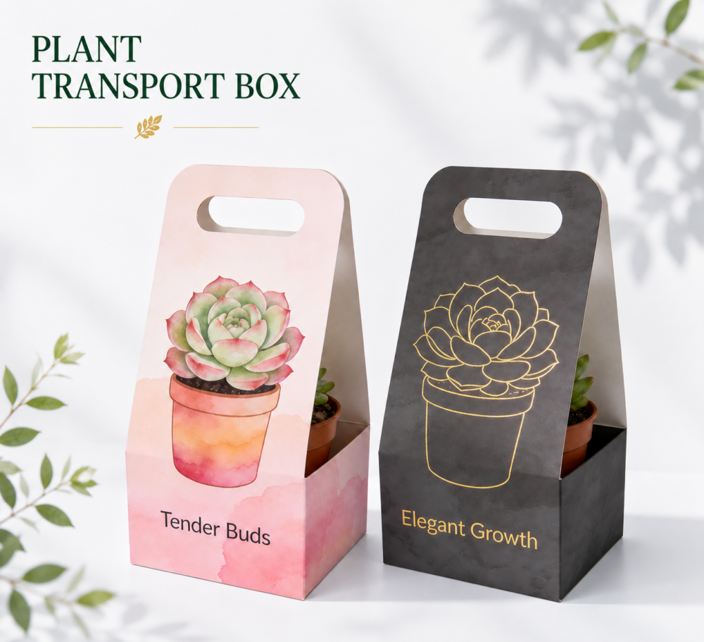 Custom Plant Packaging Boxes with Window-主图 Custom plant packaging boxes with window for potted plant packaging