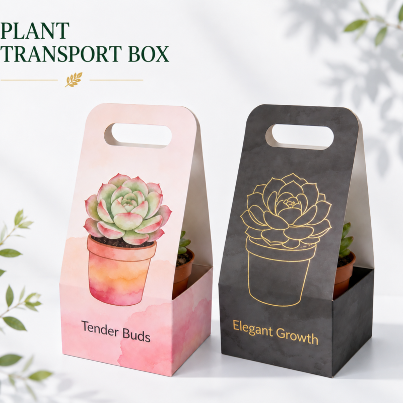 Custom Plant Packaging Boxes with Window-主图 Custom plant packaging boxes with window for potted plant packaging