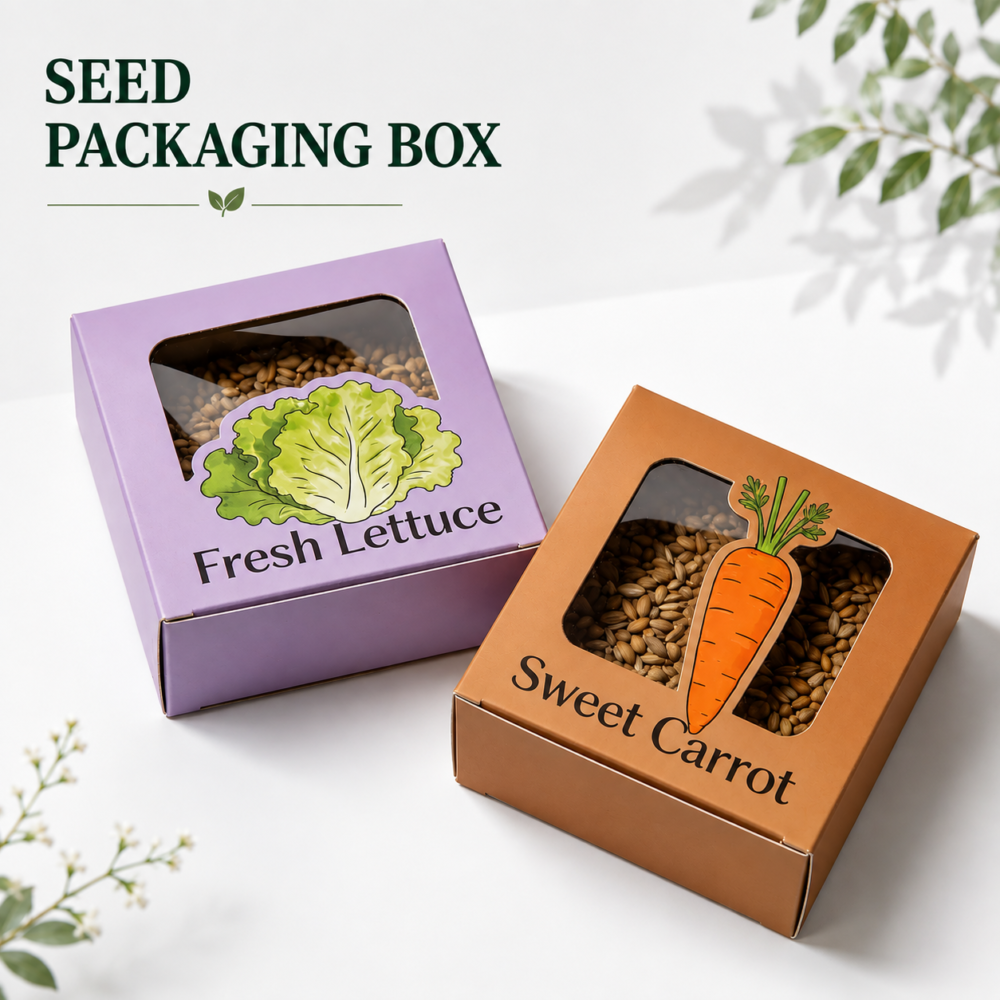 Custom Seed Packaging Boxes-略缩图1 Custom Printed Seed Packaging Boxes with Window Design for Garden Seeds