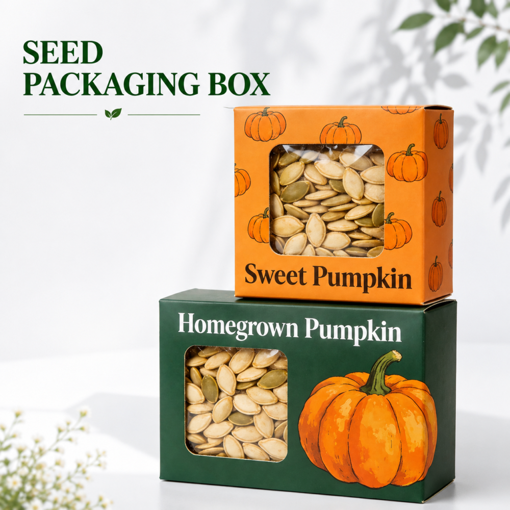 Custom Seed Packaging Boxes-略缩图2 Paper Seed Boxes with Clear Window and Custom Printing for Seed Brands