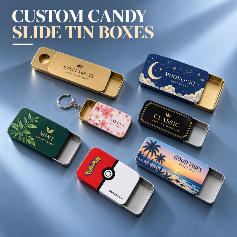 custom sliding candy tin boxes