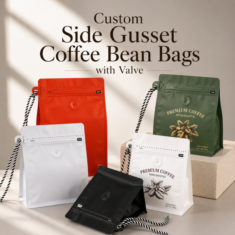 Custom Stand Up Coffee Bags with Handle & Valve-主图 Custom stand up coffee bags with handle valve for coffee brands
