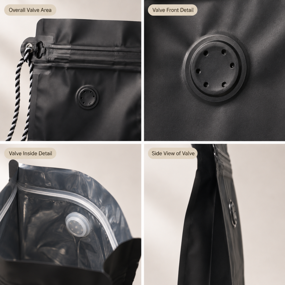 Custom Stand Up Coffee Bags with Handle & Valve | Coffee Packaging Manufacturer