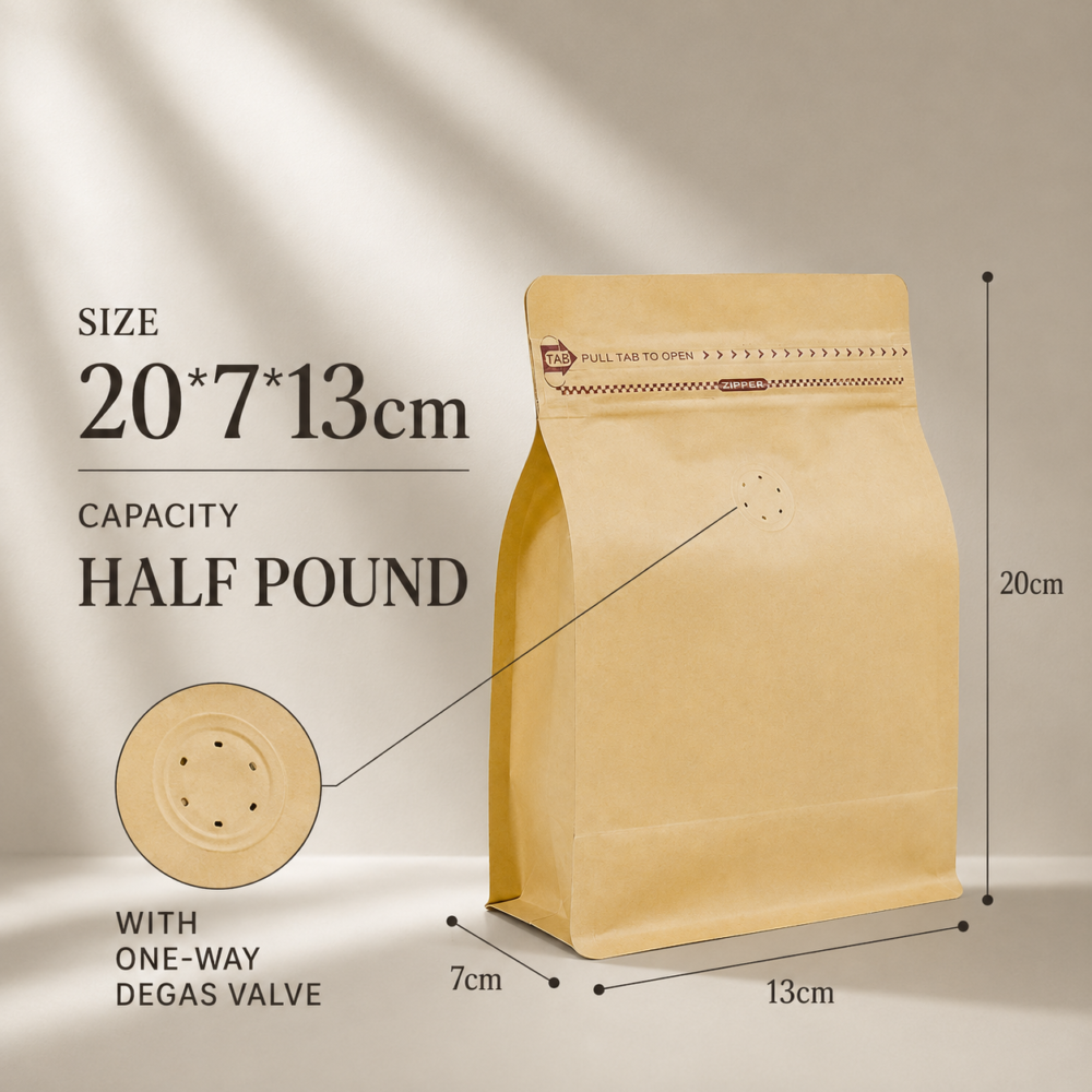 Stand Up Coffee Bags with One-Way Degassing Valve for Custom Coffee Packaging