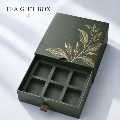 luxury tea gift boxes with custom printed paper packaging design