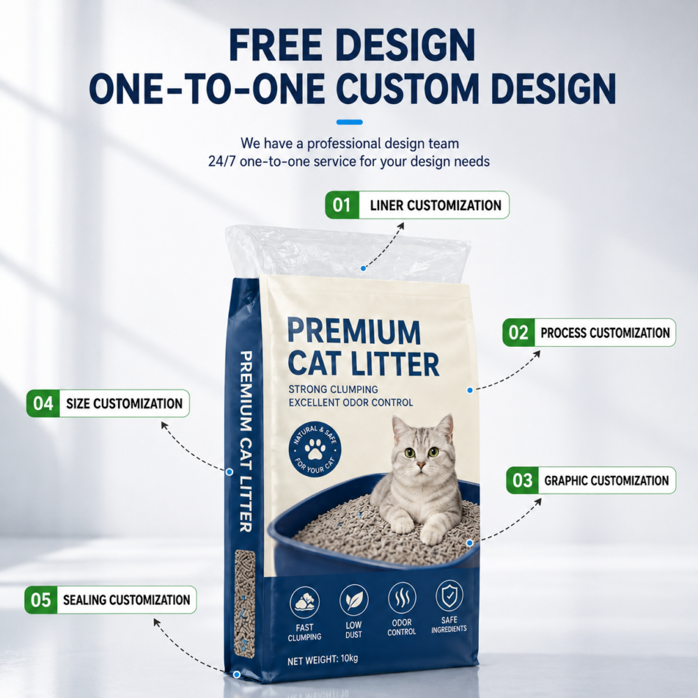 Custom Laminated PP Woven Cat Litter Bags