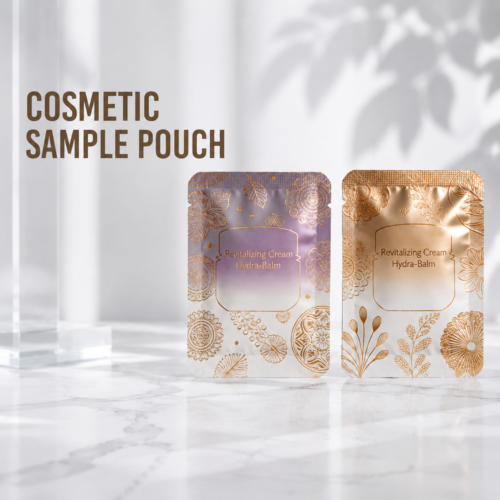 Custom Cosmetic Sample Pouches | Luxury Skincare Sachet Packaging