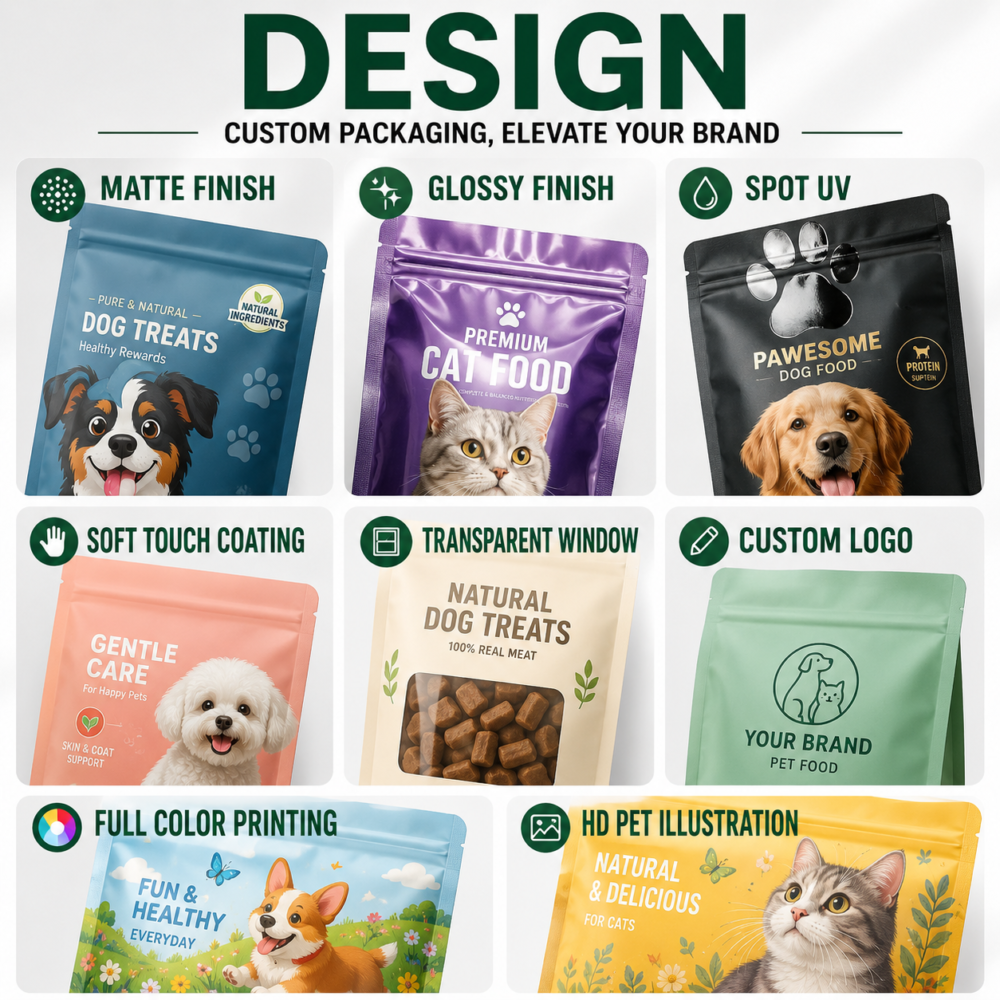 Custom Stand Up Pet Treat Pouches