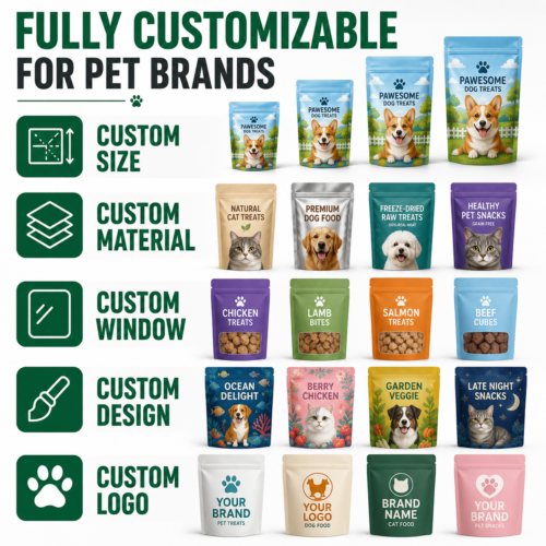 Custom Stand Up Pet Treat Pouches