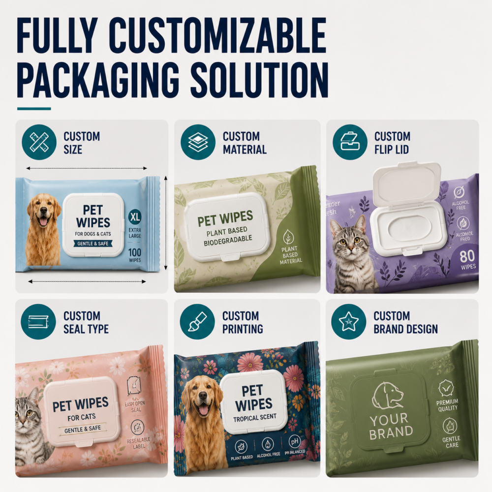 custom-pet-wipes-packaging-solutions5 Custom Flip Lid Pet Wipes Packaging