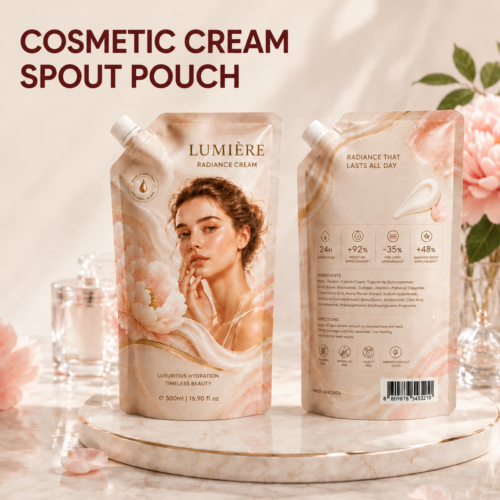 custom-skincare-spout-pouch-packaging2 Custom Cosmetic Cream Spout Pouch Packaging | Skincare Refill Pouch Manufacturer