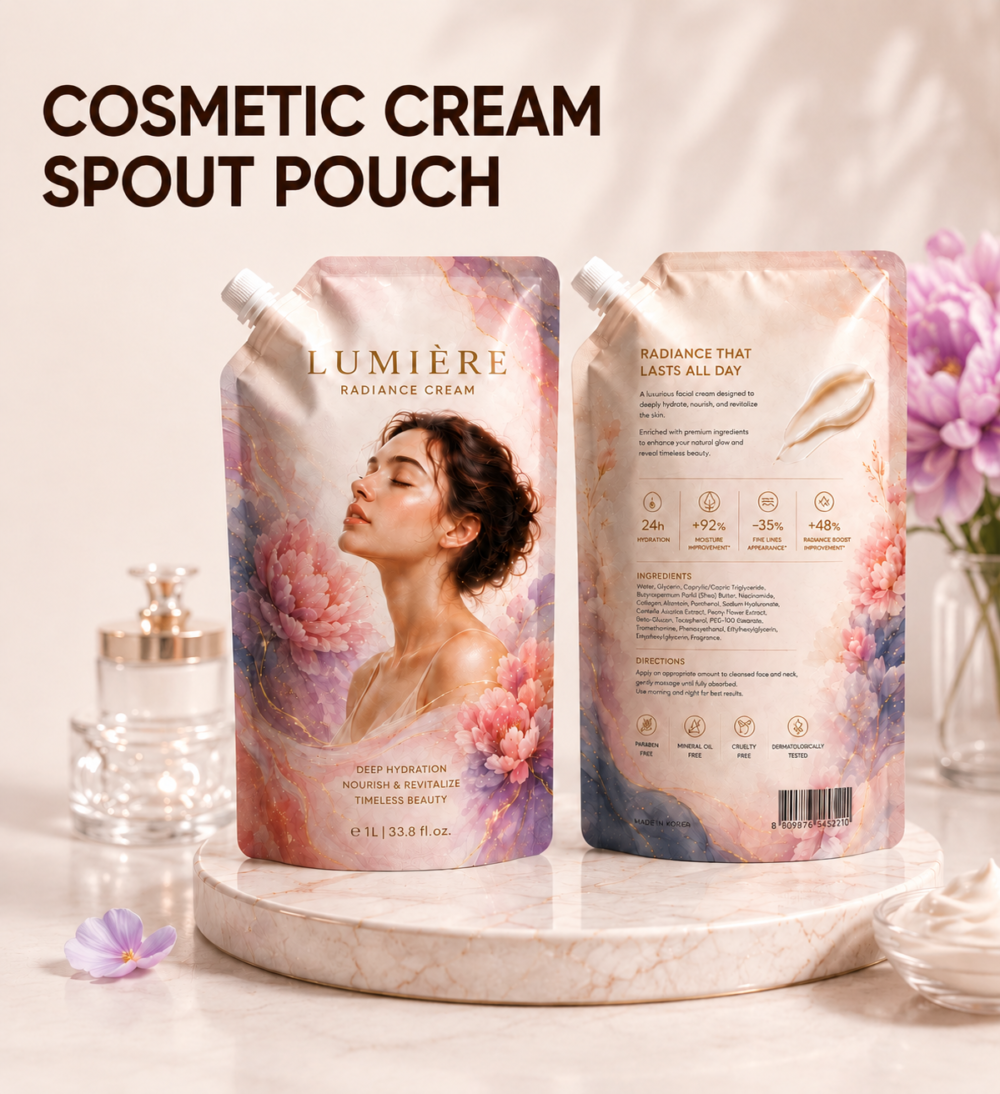 custom-skincare-spout-pouch-packaging3 Custom Cosmetic Cream Spout Pouch Packaging | Skincare Refill Pouch Manufacturer
