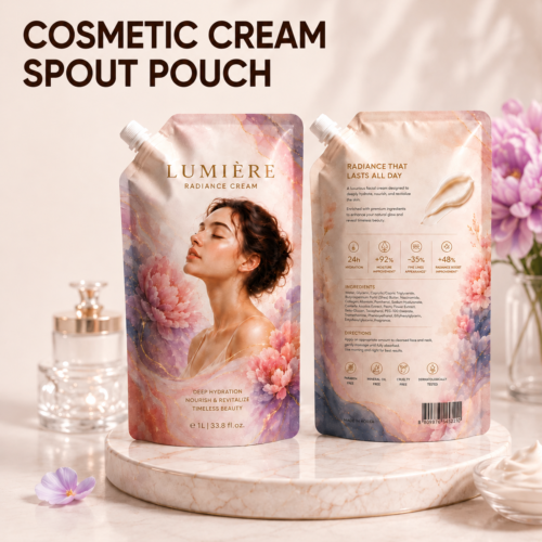 custom-skincare-spout-pouch-packaging3 Custom Cosmetic Cream Spout Pouch Packaging | Skincare Refill Pouch Manufacturer