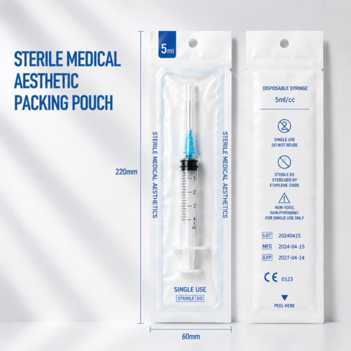 Custom Sterile Medical Aesthetic Packaging Pouches for Syringes