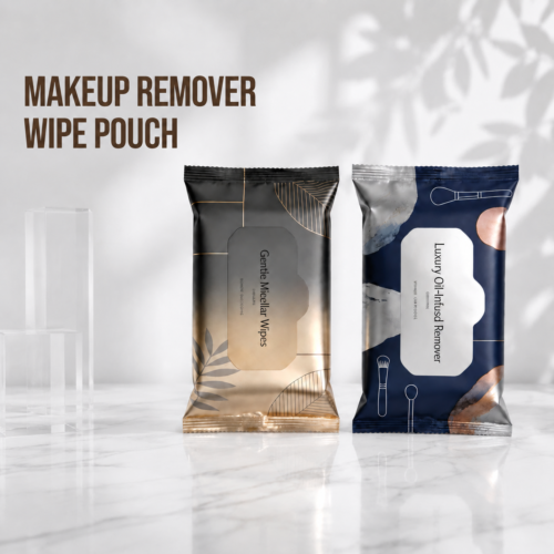 Custom Printed Makeup Remover Wipe Pouches | Cosmetic Wet Wipes Packaging Bags