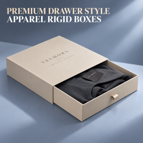 Custom Apparel Drawer Boxes-略缩图2 Custom Apparel Drawer Boxes – Sliding Tray Rigid Gift Box