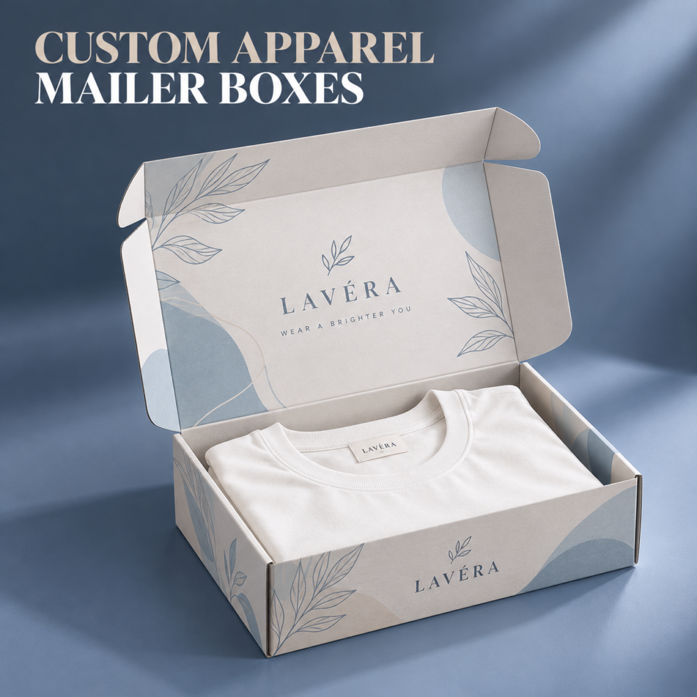 Custom Apparel Mailer Boxes | Clothing Shipping Boxes | Custom Printed Garment Mailer Boxes | Fashion E-commerce Packaging Boxes