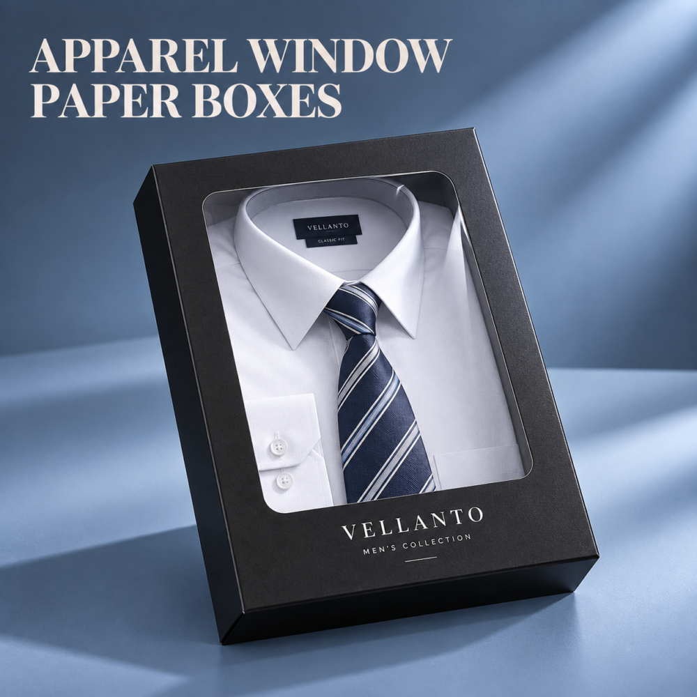 Custom Apparel Window Boxes-略缩图3 Custom Apparel Window Boxes | Clothing Display Boxes | Die Cut Window Paper Boxes | Fashion Packaging Boxes