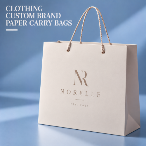 Custom Clothing Paper Bags-略缩图2 Custom apparel shopping bags with handles for boutique clothing brands