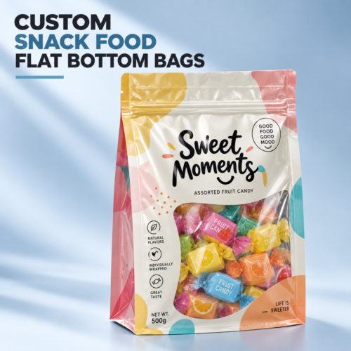 Custom Flat Bottom Bags-略缩图3 Custom Flat Bottom Bags | Printed Flat Bottom Pouches with Zipper Closure