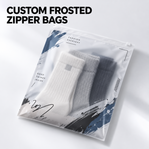 frosted zipper bags with resealable closure
