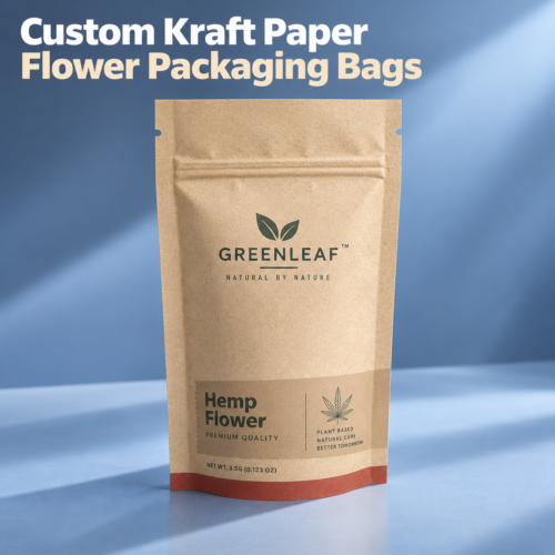 custom hemp flower stand up pouches