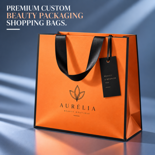 custom printed skincare paper shopping bags