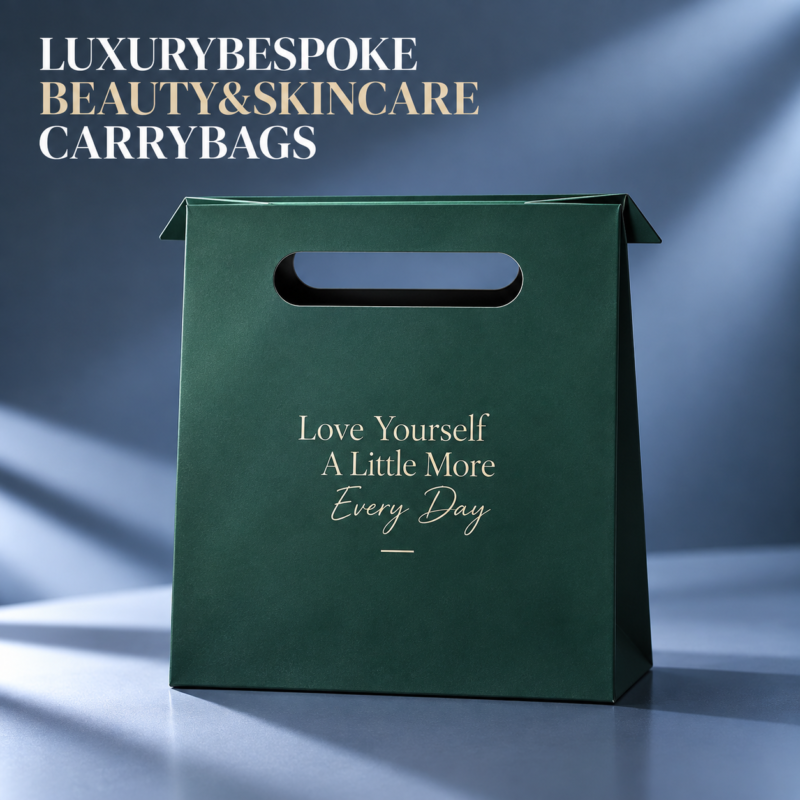 custom luxury paper carry bags – premium beauty and skincare shopping bag