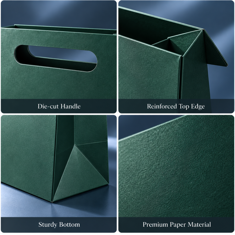 custom luxury paper carry bags – premium paper bag with ribbon handles