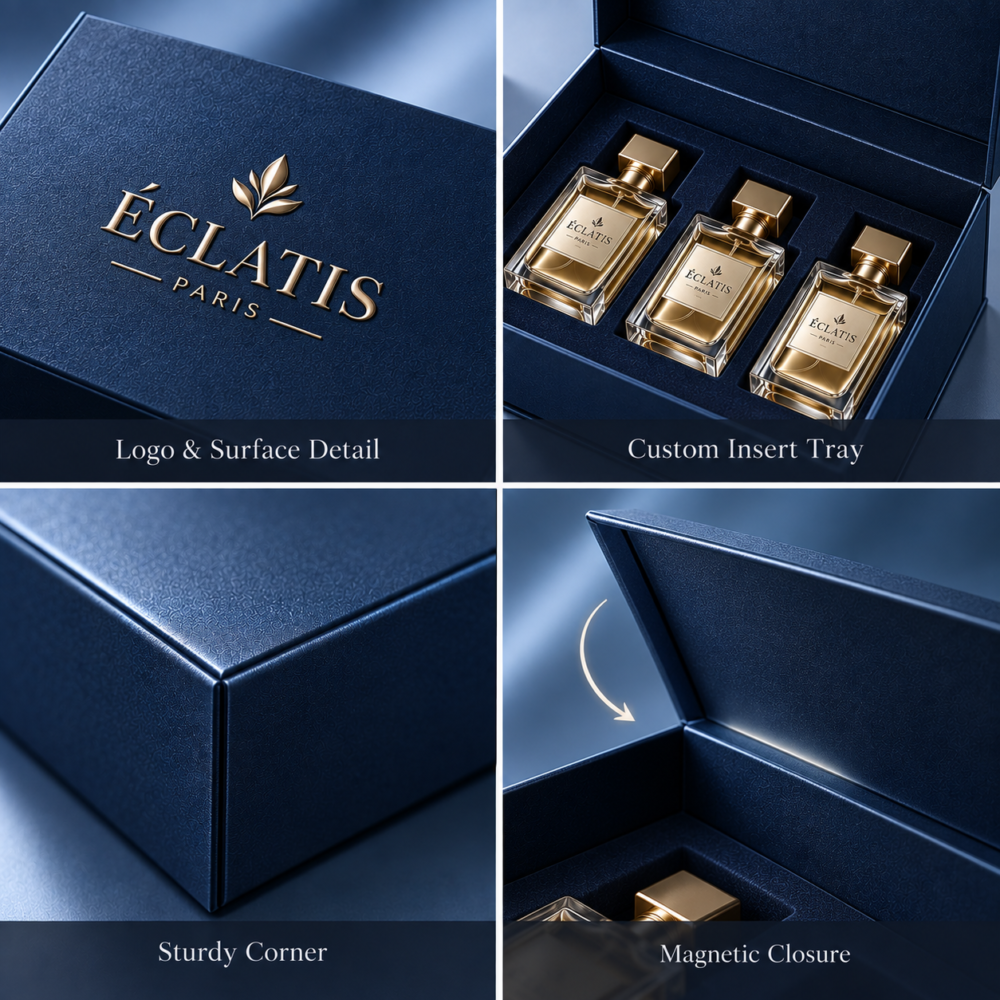 custom magnetic perfume gift boxes with inserts