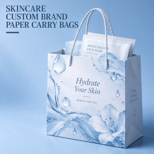 Custom Makeup Paper Bags-略缩图2 Custom printed makeup paper bags for beauty products with elegant gift packaging styles