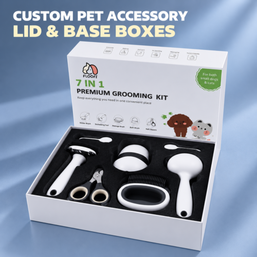 two piece pet accessory rigid box with custom insert