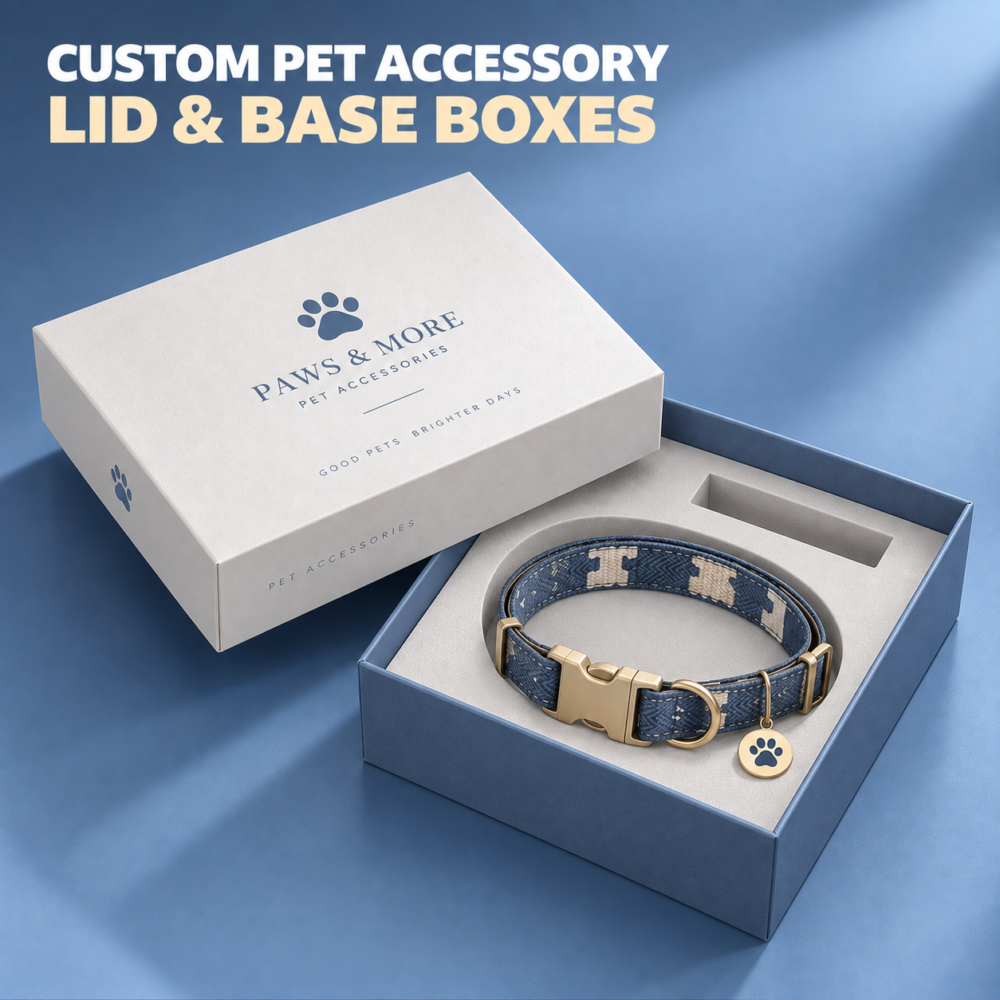 Custom Pet Accessory Gift Boxes | Two-Piece Lid & Base Rigid Boxes with Inserts