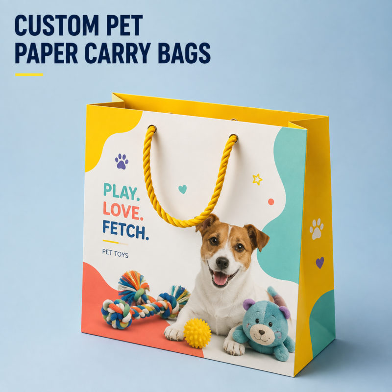 Custom Pet Paper Bags with Handles-主图 custom pet paper bags with handles