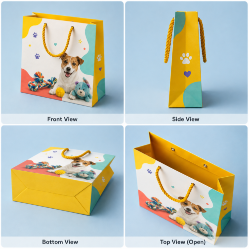 custom printed pet paper carry bags