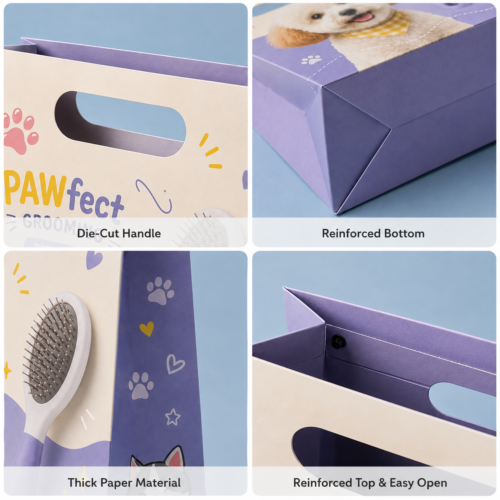 custom printed pet paper shopping bags