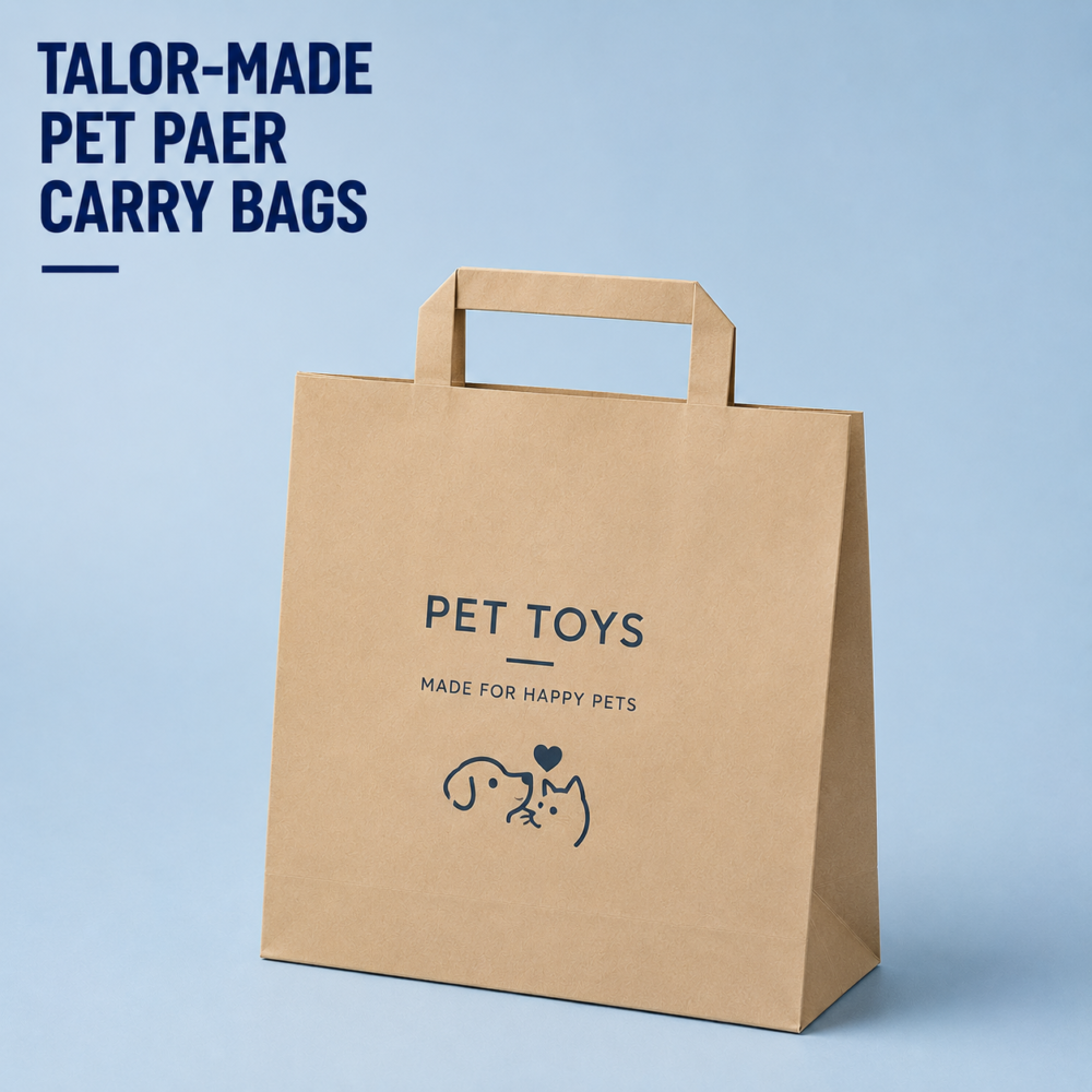 kraft pet paper shopping bags with handles