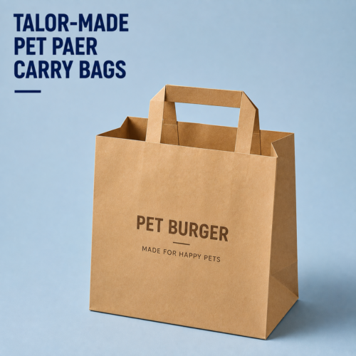 kraft pet paper shopping bags with handles