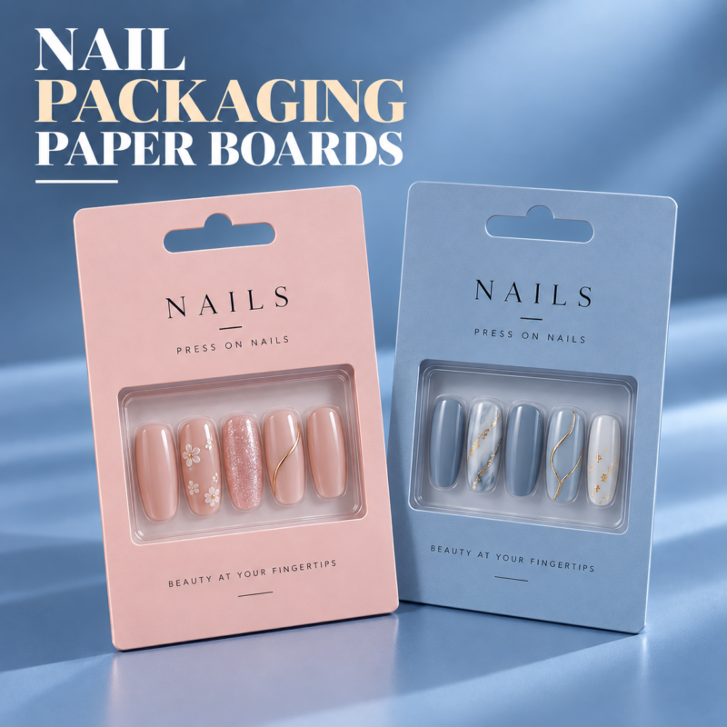 custom press on nail packaging cards