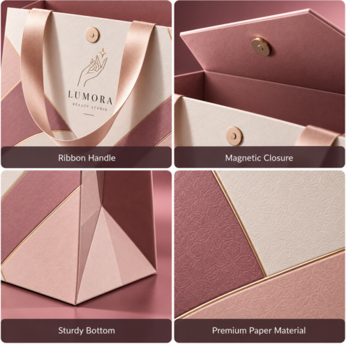 Custom Shaped Paper Bags-略缩图1 custom shaped paper bags – premium ribbon handle paper bag