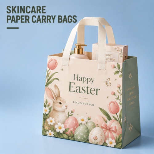 Custom Skincare Paper Bags-略缩图2 holiday beauty gift paper bags